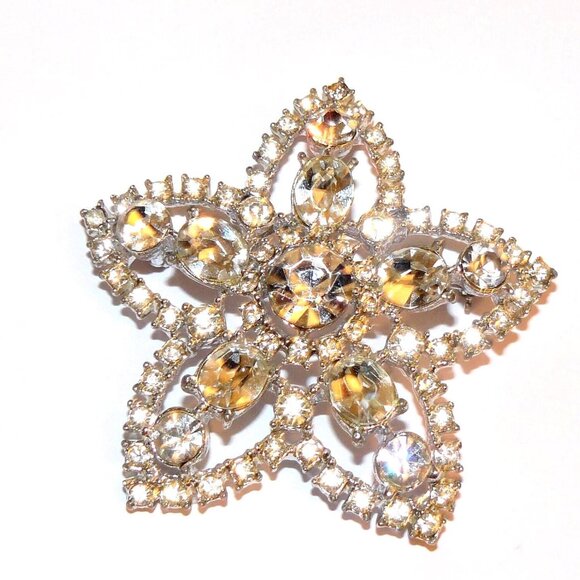 Jewelry - Shiny Star Shaped Large Brooch, Star Brooch, Rhinestone Brooch